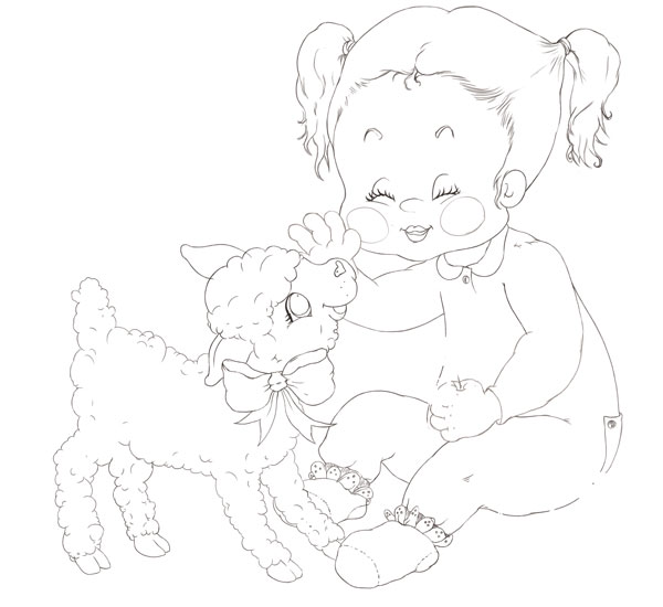 Clean Lamb Line Art