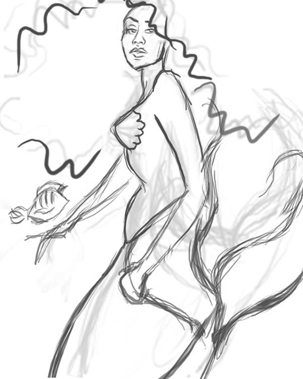 Sketch the Mermaid in Photoshop