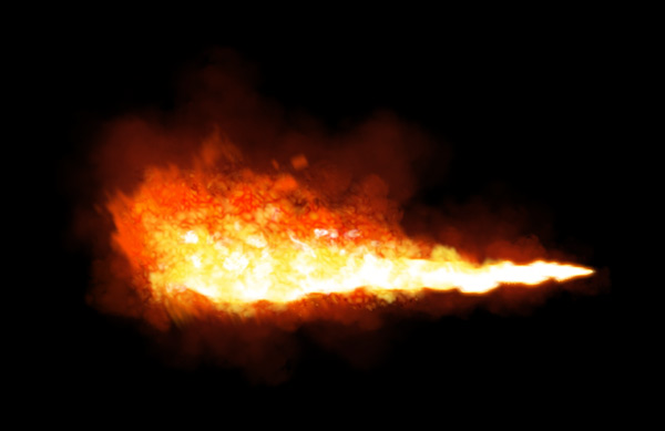 How to paint flamethrower fire dragon photoshop digital 18