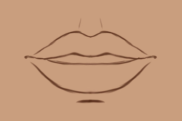 The sketch of the lips