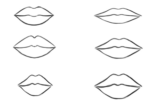 Different shapes of lips