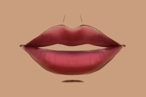 Detailing the upper lip crease