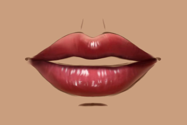 Detailing the upper lip