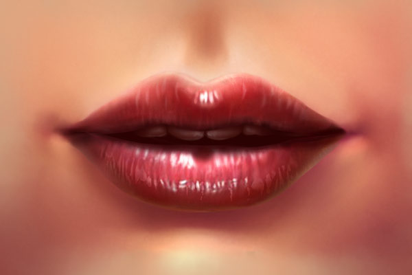 Blending the mouth with the skin - painting the lips corners