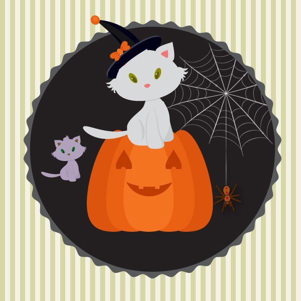 Butus white cat for halloween