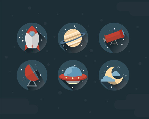 Joy Phams space icon set