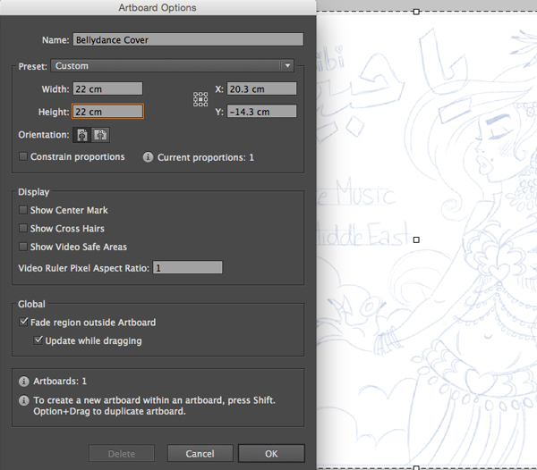 editing artboard on adobe illustrator cc name bellydance cover adjust width and height 22cm square artboard