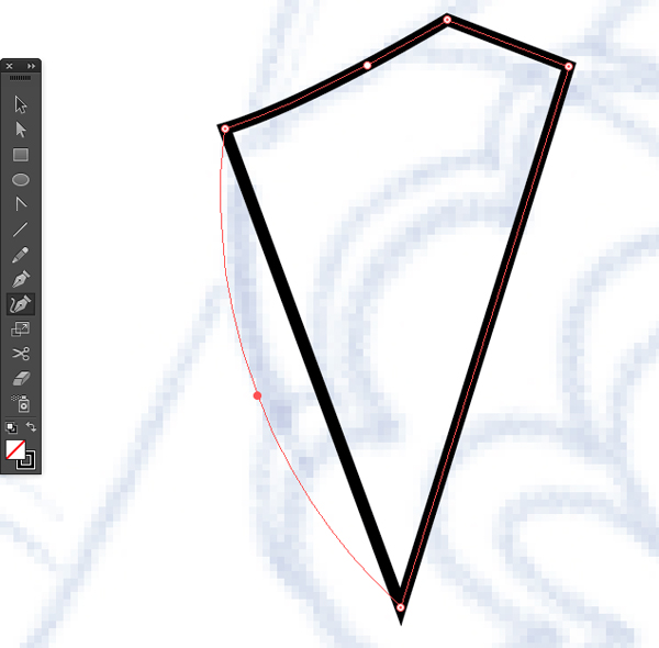 selection tool and curvature tool to convert straight path to smooth curve on illustrator cc 2014 release