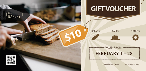 Bakery voucher created in Adobe Illustrator