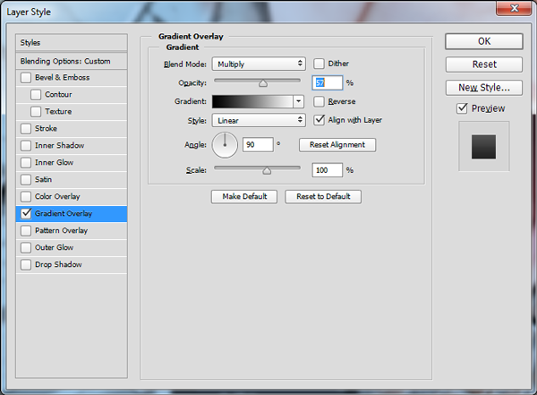 Gradient Overlay settings