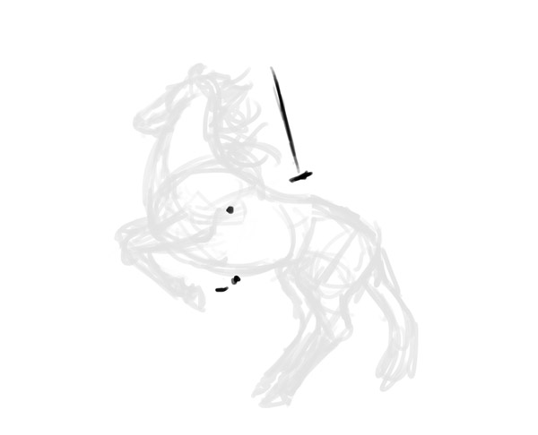 how to draw horse rider pose sitting rearing 2