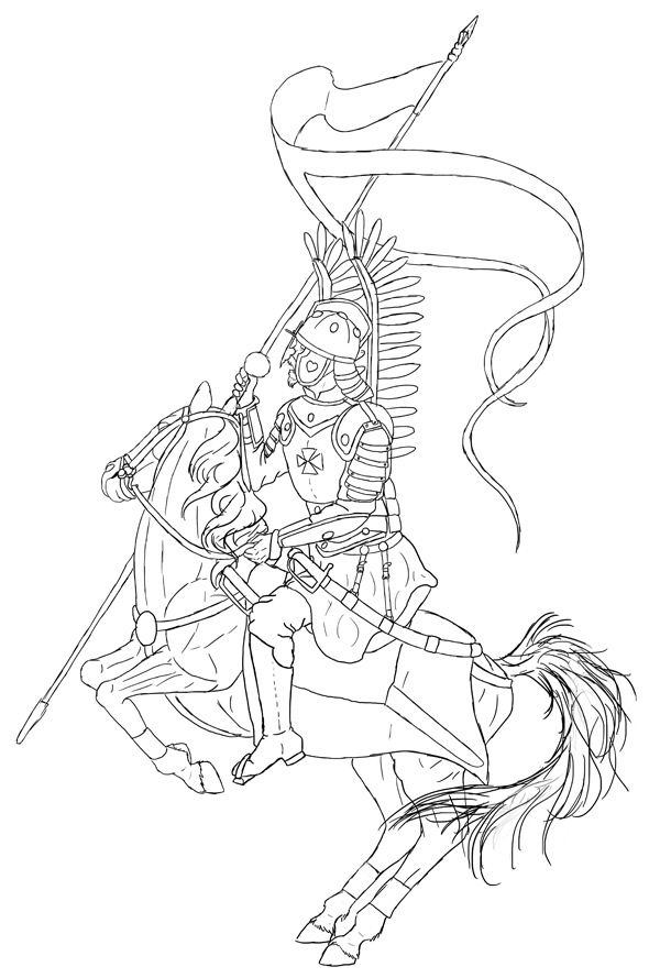 how to draw polish winged hussar 2