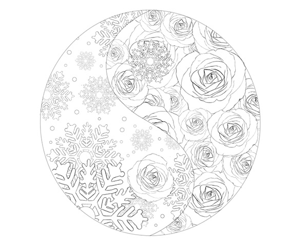 The Yin Yang with the Completed Rose Side