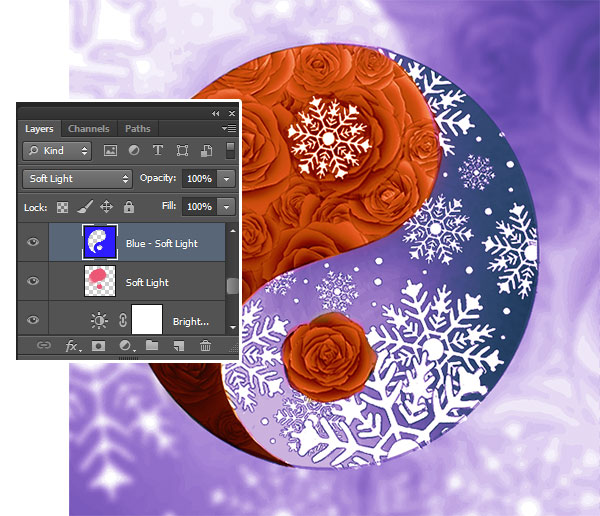 Set a Blue Layer to Soft Light