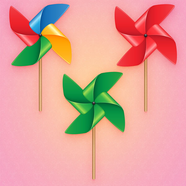 Duc Su created multi-colored pinwheel illustrations