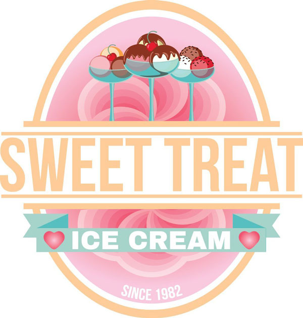 Peachyboness version of the ice cream shop logo design