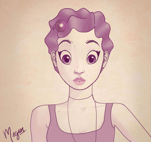 Megan Thomass result using the female form cartoon tutorial