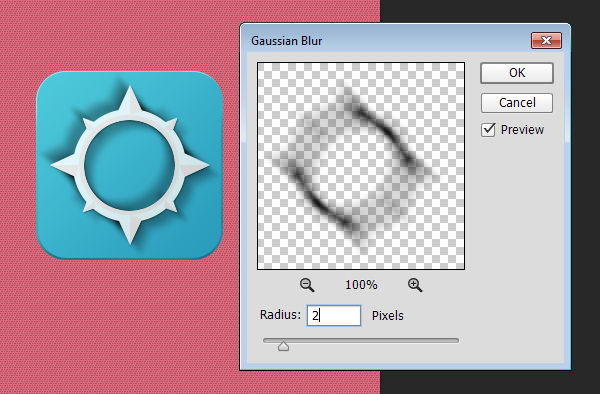 Soften shadow using Gaussian Blur