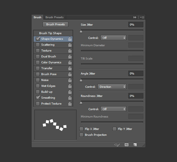 Diamonds Brush Shape Dynamics