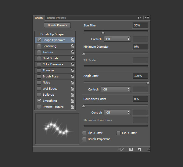 Flare Brush Shape Dynamics