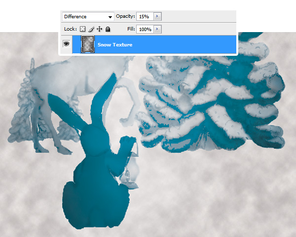 Set the Layer to Difference and Reduce Opacity