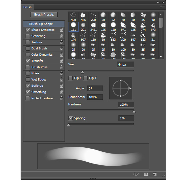 Hard Brush Tip Settings