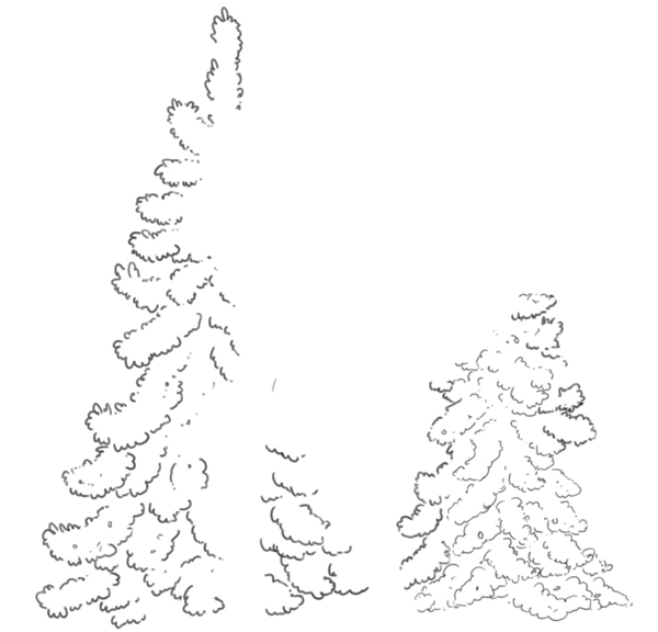 Background trees line art