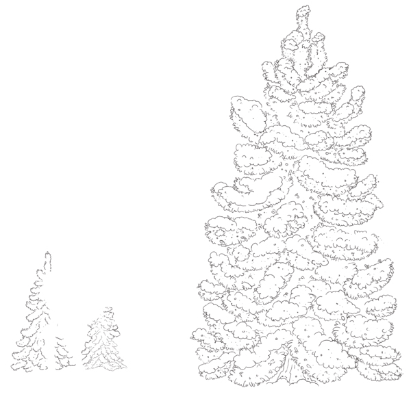 Trees line art