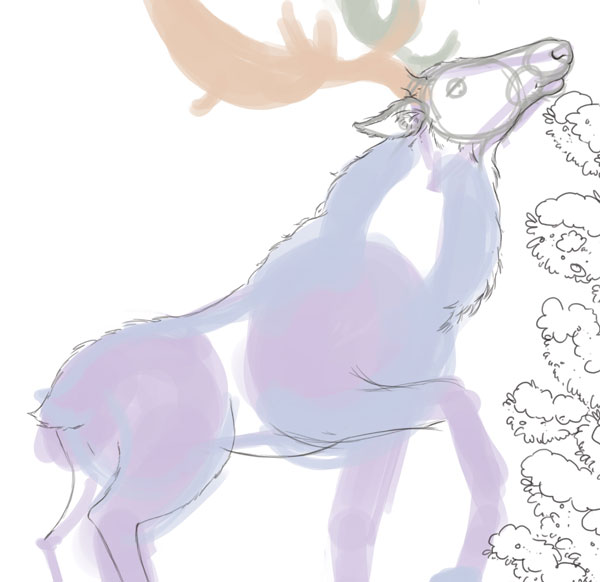 Deer line art started