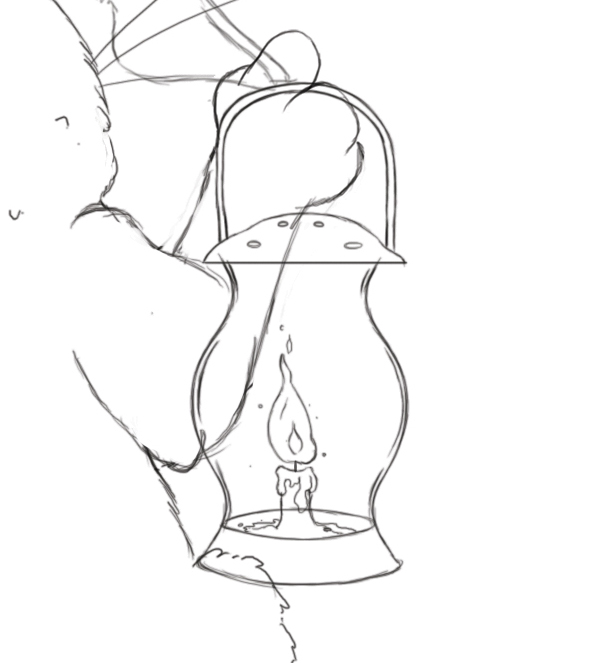 Complete lamp line art 