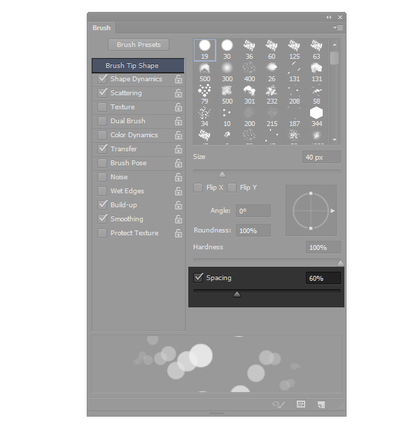 New round brush settings