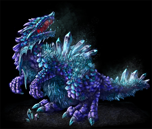 concept art crystal beast monster fast