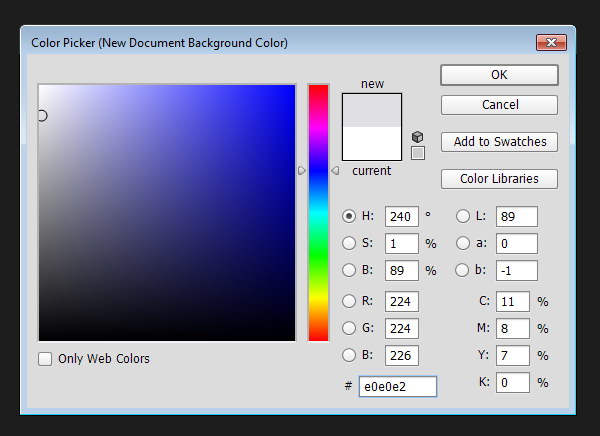 Preparing Canvas - Select background color