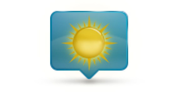 Add Icon Sign - Place the sun above the blurry shape