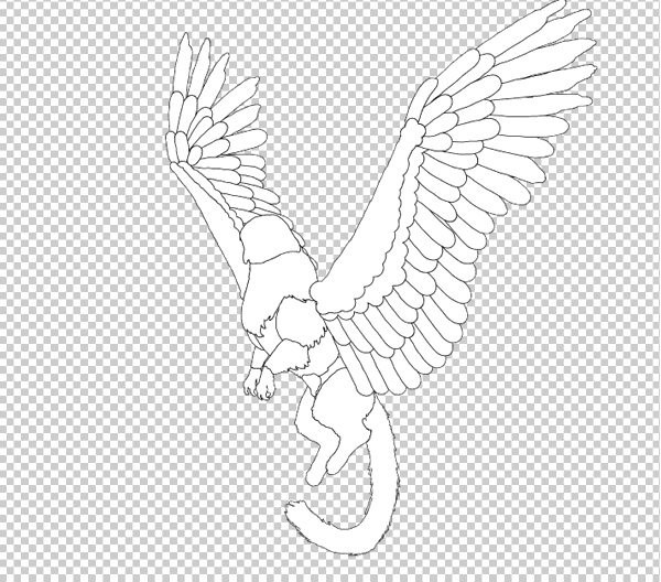 animation animal griffin flight flying wings draw photoshop body lineart 4