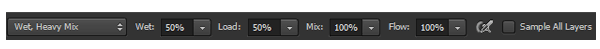 Mixer Brush Tool settings Wet Heavy Mix