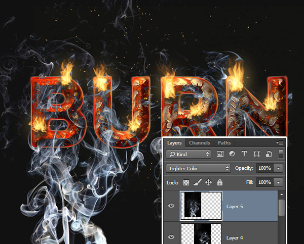 Adding Smoke on Top of the Text