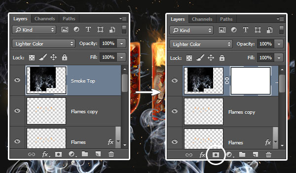 Merging Smoke Layers and Adding Layer Mask