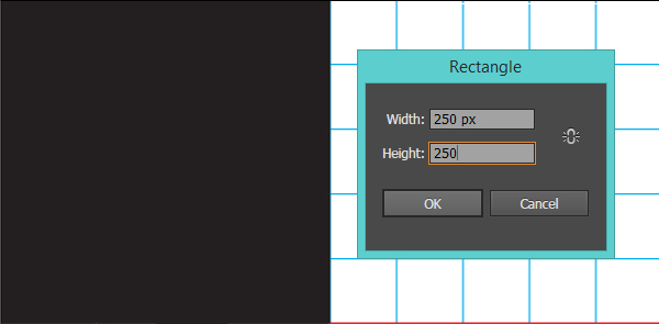 Draw a rectangle in the top left corner