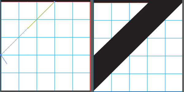 Drawing the diagonal strip shape