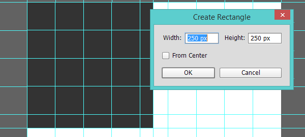 Draw a square in the top left corner of the layout grid