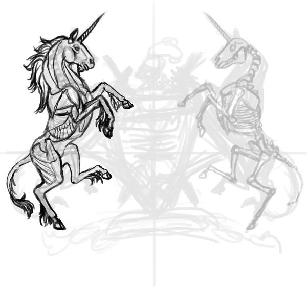 design tshirt sketch unicorn