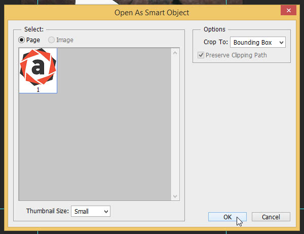 Linked Smart Object - Open vector logo in Photoshop