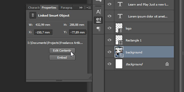 Linked Smart Object - Edit Smart Object