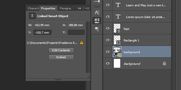 Linked Smart Object - Updating background linked file