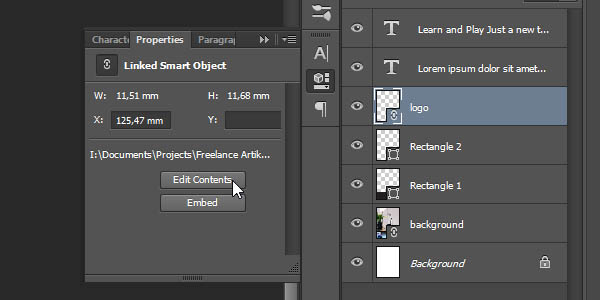 Linked Smart Object - Editing vector logo