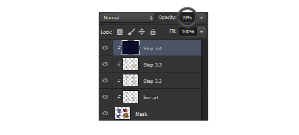 photoshop opacity change painting