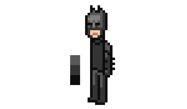 Batman character with gauntlet fins