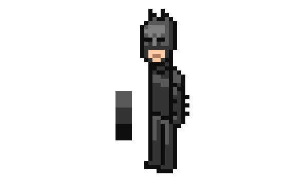 Batman character with chest highlight