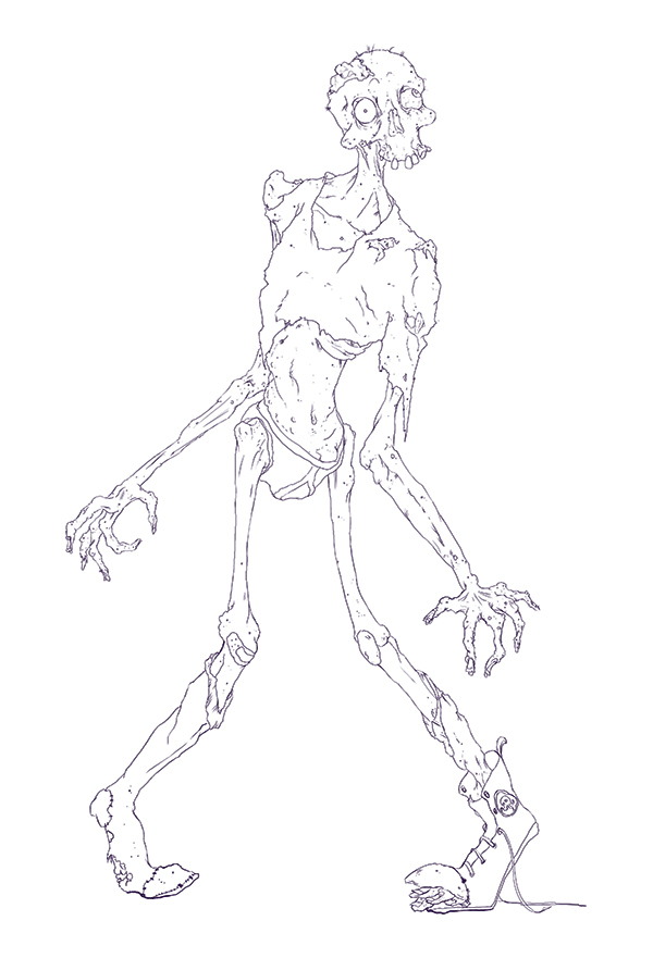 Clean Zombie Line Art